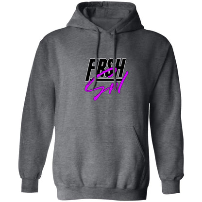 Frsh GRL (Outline No bkg) FRSH Grl Pullover Hoodie 8 oz