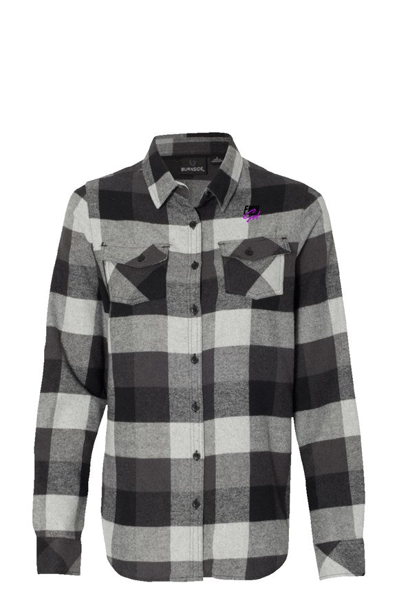 FRSH Grl Long Sleeve Grey &amp;amp; Black Flannel