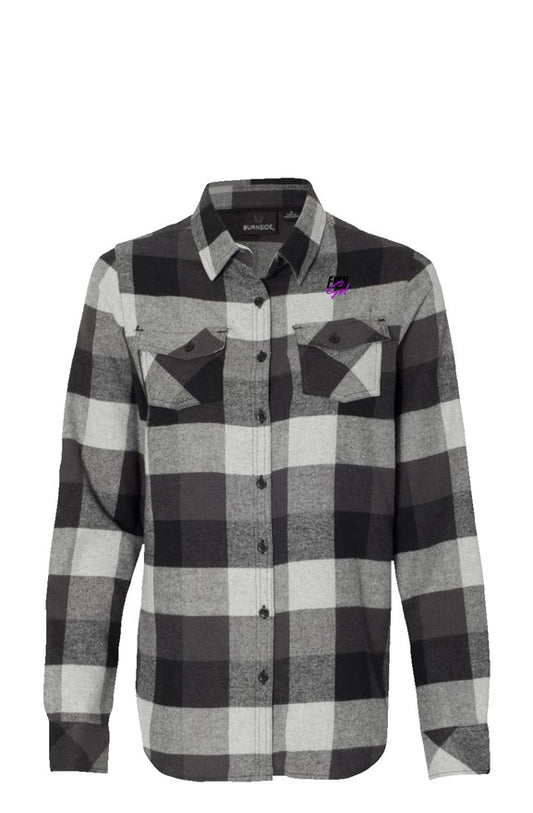 FRSH Grl Long Sleeve Grey &amp;amp; Black Flannel