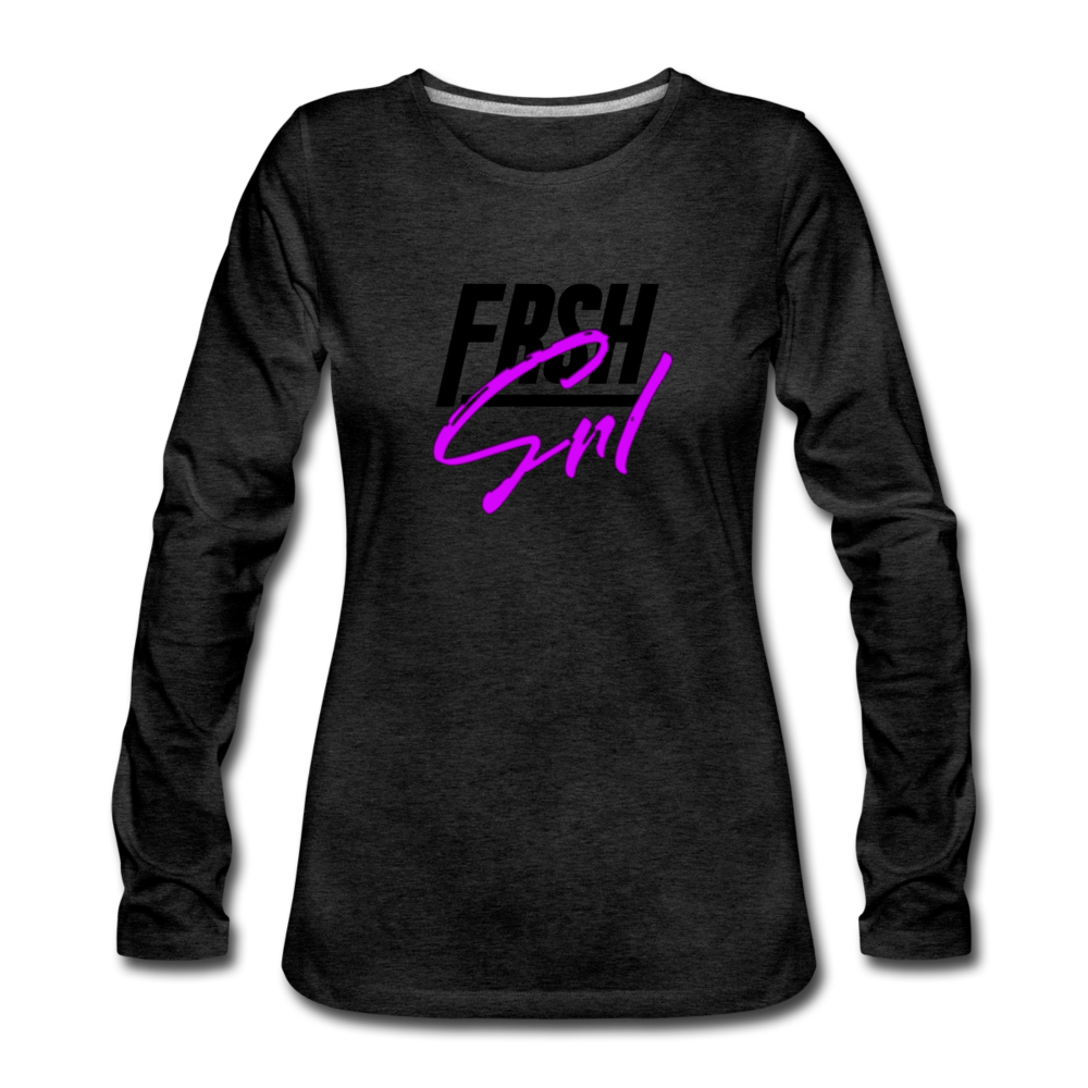 Frsh Grl Long Sleeve T-Shirt - charcoal gray